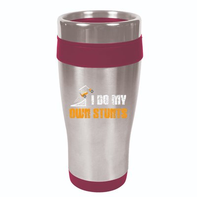 Golfing I Do My Own Stunts Golf Cart Funny Golf Player 16oz Travel Tumbler
