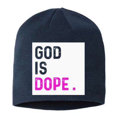 God is Dope PURPLE Funny Christian Faith Believe Gift Sustainable Beanie