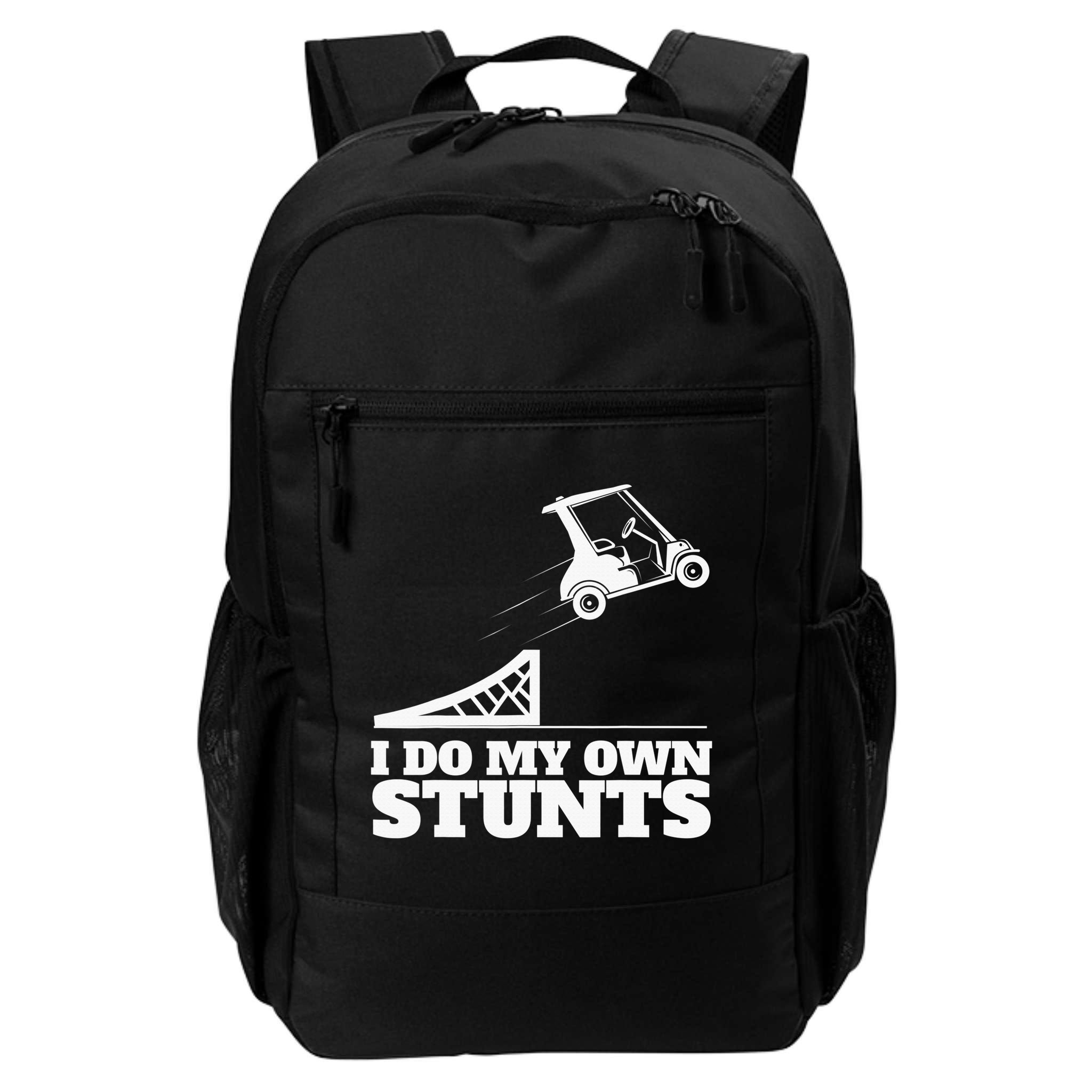 Golfing I Do My Own Stunts Golf Cart Golf Player Backpack