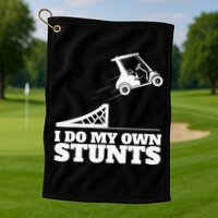 Golfing I Do My Own Stunts Golf Cart Golf Player Golf Towel