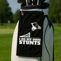 Golfing I Do My Own Stunts Golf Cart Golf Player Golf Towel