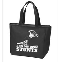 Golfing I Do My Own Stunts Golf Cart Golf Player Zip Tote Bag