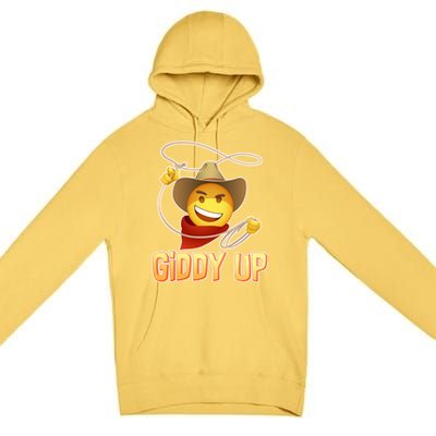 Giddy Up Cowboy Emoji  Premium Pullover Hoodie