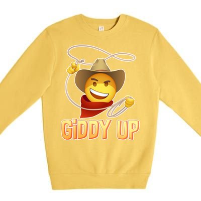 Giddy Up Cowboy Emoji  Premium Crewneck Sweatshirt