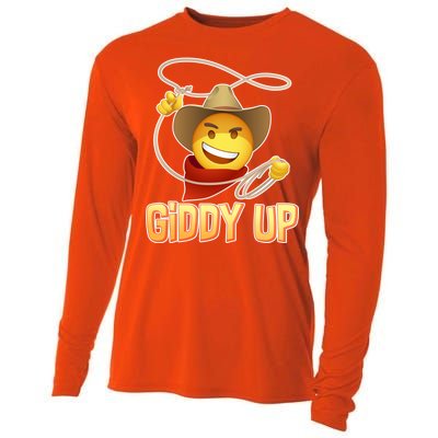 Giddy Up Cowboy Emoji  Cooling Performance Long Sleeve Crew