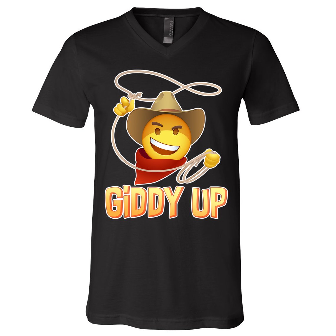 Giddy Up Cowboy Emoji  V-Neck T-Shirt