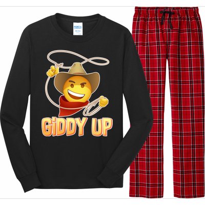 Giddy Up Cowboy Emoji  Long Sleeve Pajama Set