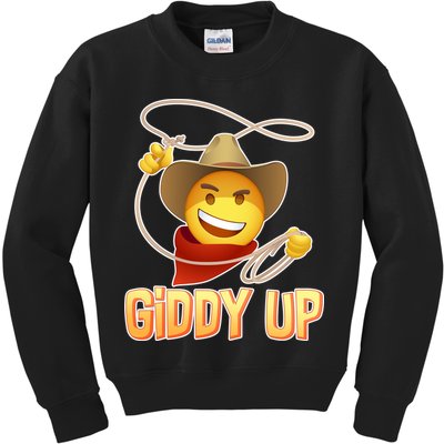 Giddy Up Cowboy Emoji  Kids Sweatshirt