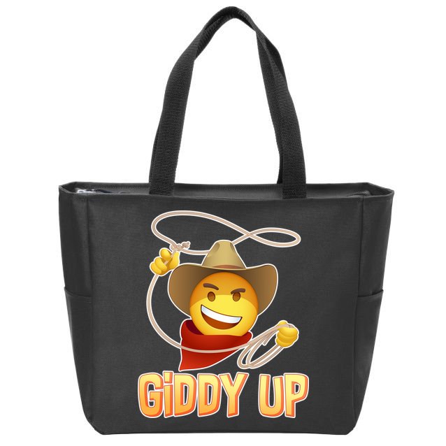Giddy Up Cowboy Emoji  Zip Tote Bag