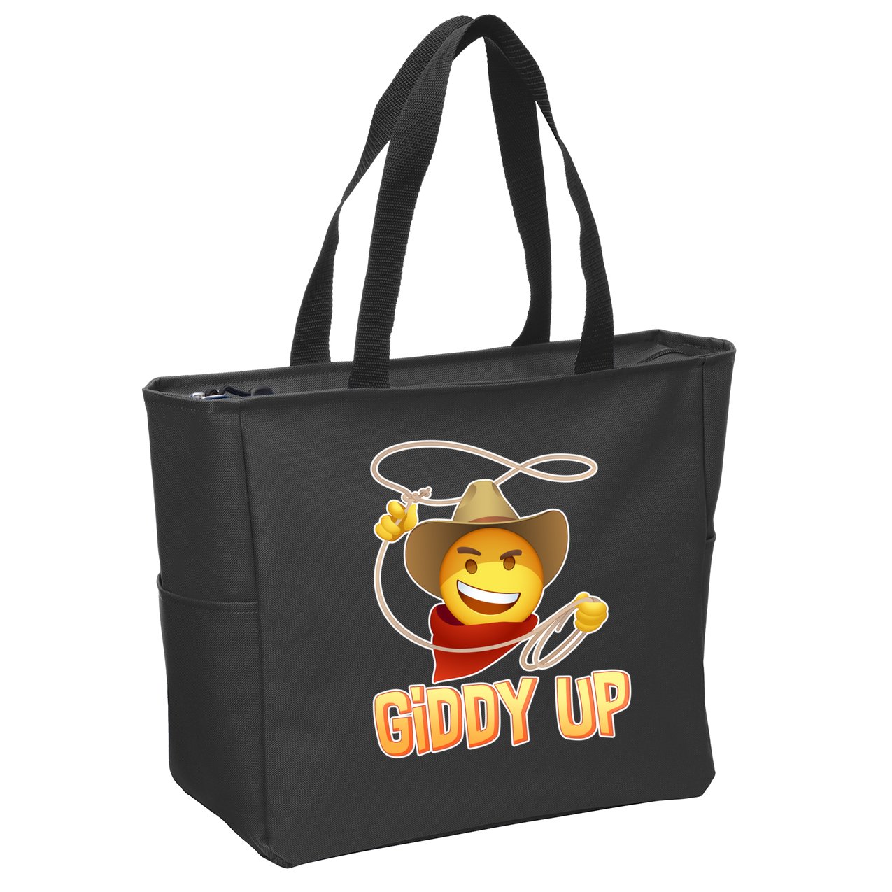 Giddy Up Cowboy Emoji  Zip Tote Bag