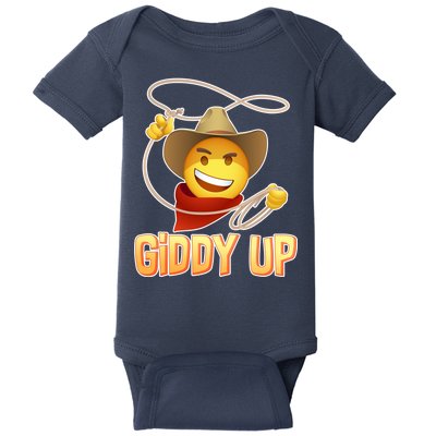 Giddy Up Cowboy Emoji  Baby Bodysuit