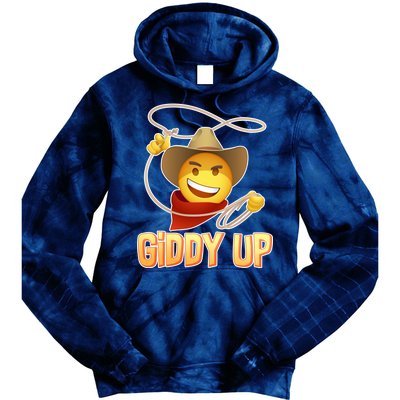 Giddy Up Cowboy Emoji  Tie Dye Hoodie