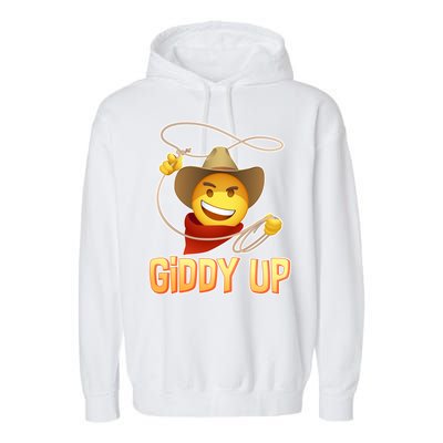 Giddy Up Cowboy Emoji  Garment-Dyed Fleece Hoodie