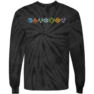 Genshin Impact Elements Gamer Tie-Dye Long Sleeve Shirt