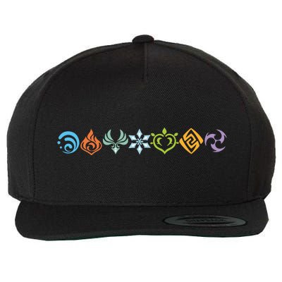 Genshin Impact Elements Gamer Wool Snapback Cap