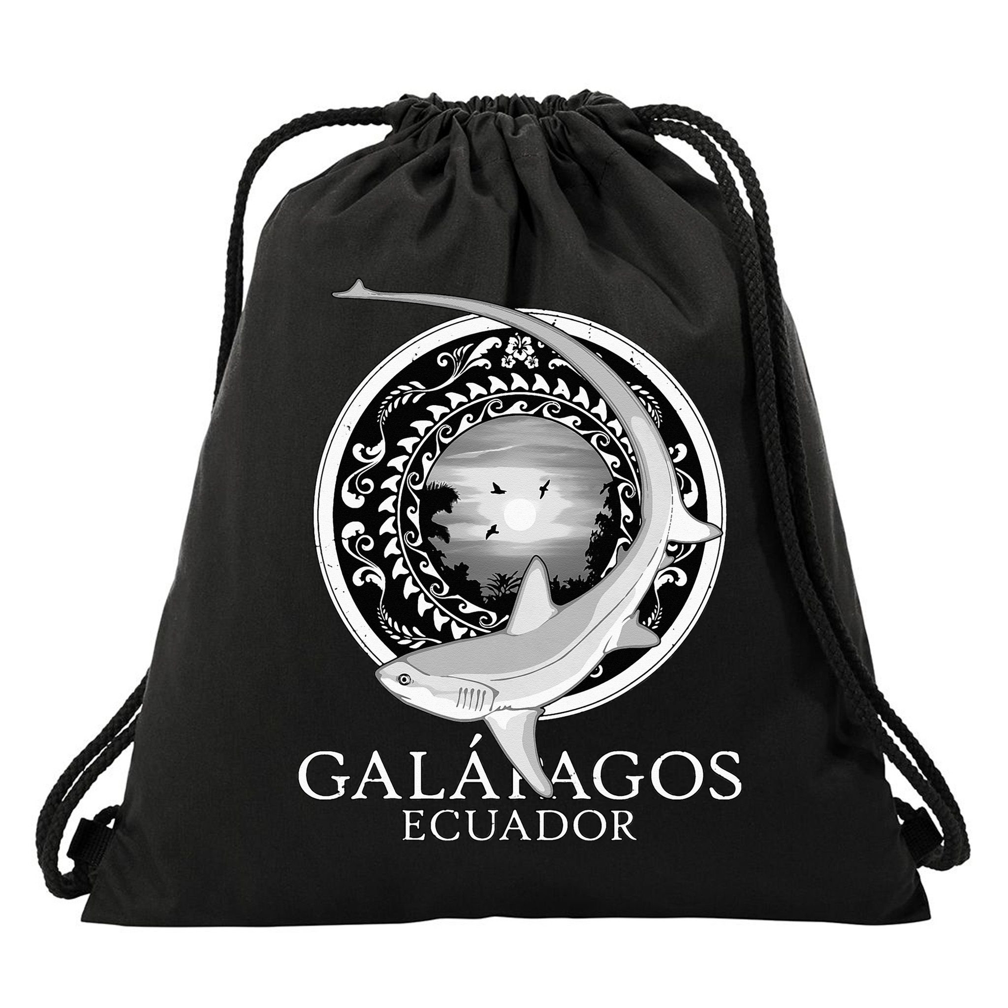 Galapagos Islands Ecuador Thresher Shark Drawstring Bag
