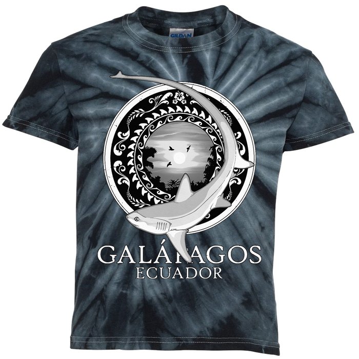 Galapagos Islands Ecuador Thresher Shark Kids Tie-Dye T-Shirt