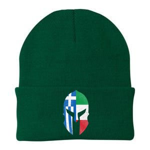 Greece Italy Flag Italian Greek Roots Helmet Knit Cap Winter Beanie