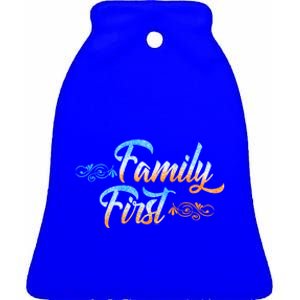 Gift Idea For Family Family First Gift Ceramic Bell Ornament