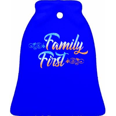 Gift Idea For Family Family First Gift Ceramic Bell Ornament