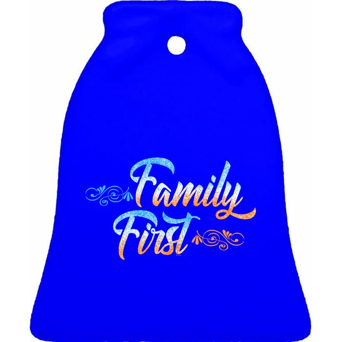 Gift Idea For Family Family First Gift Ceramic Bell Ornament