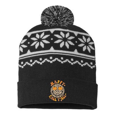 Groovy Its Fall Yall Leopard Autumn Halloween Thanksgiving USA-Made Snowflake Beanie