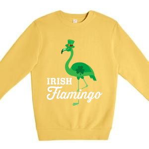 Green Irish Flamingo For Funny St Patricks Day Cool Gift Premium Crewneck Sweatshirt