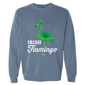 Green Irish Flamingo For Funny St Patricks Day Cool Gift Garment-Dyed Sweatshirt