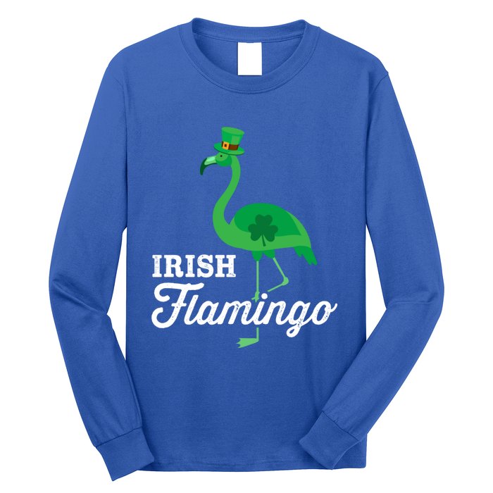 Green Irish Flamingo For Funny St Patricks Day Cool Gift Long Sleeve Shirt