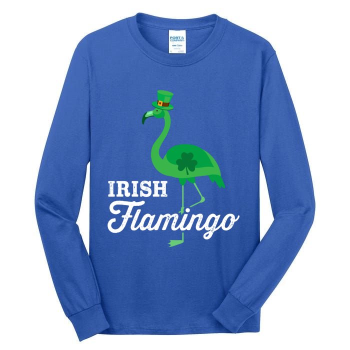 Green Irish Flamingo For Funny St Patricks Day Cool Gift Tall Long Sleeve T-Shirt