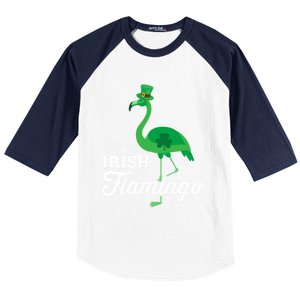 Green Irish Flamingo For Funny St Patricks Day Cool Gift Baseball Sleeve Shirt