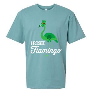 Green Irish Flamingo For Funny St Patricks Day Cool Gift Sueded Cloud Jersey T-Shirt