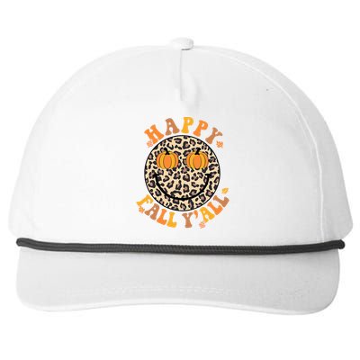 Groovy Its Fall Yall Leopard Autumn Halloween Thanksgiving Snapback Five-Panel Rope Hat