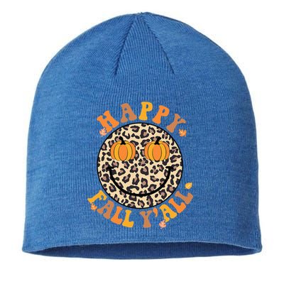 Groovy Its Fall Yall Leopard Autumn Halloween Thanksgiving Sustainable Beanie