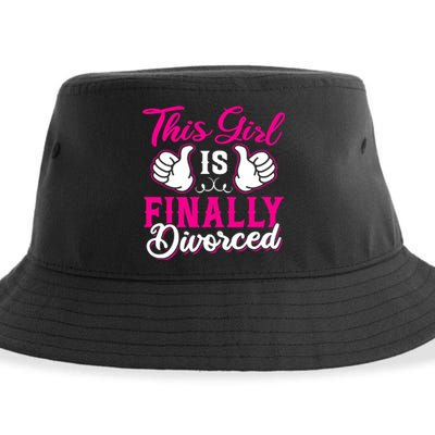 Girl Is Finally Divorced Funny Divorce Party Divorcee Wo Sustainable Bucket Hat