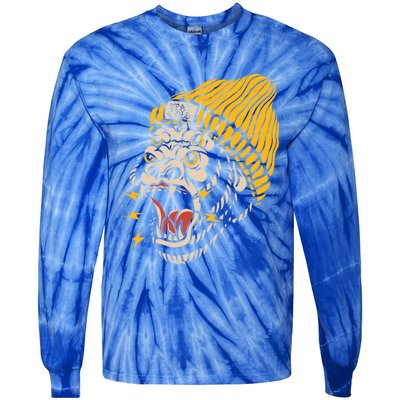 Gorilla Inked Flash Old School Ink Addict Traditional Tattoo Gift Tie-Dye Long Sleeve Shirt