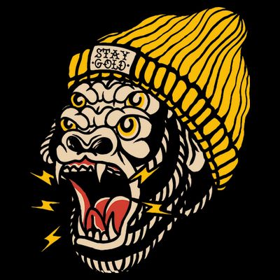 Gorilla Inked Flash Old School Ink Addict Traditional Tattoo T-Shirt