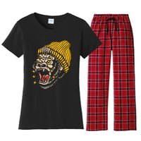 Gorilla Inked Flash Old School Ink Addict Traditional Tattoo Women's Flannel Pajama Set