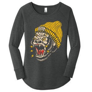 Gorilla Inked Flash Old School Ink Addict Traditional Tattoo Women's Perfect Tri Tunic Long Sleeve Shirt