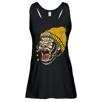 Gorilla Inked Flash Old School Ink Addict Traditional Tattoo Ladies Essential Flowy Tank
