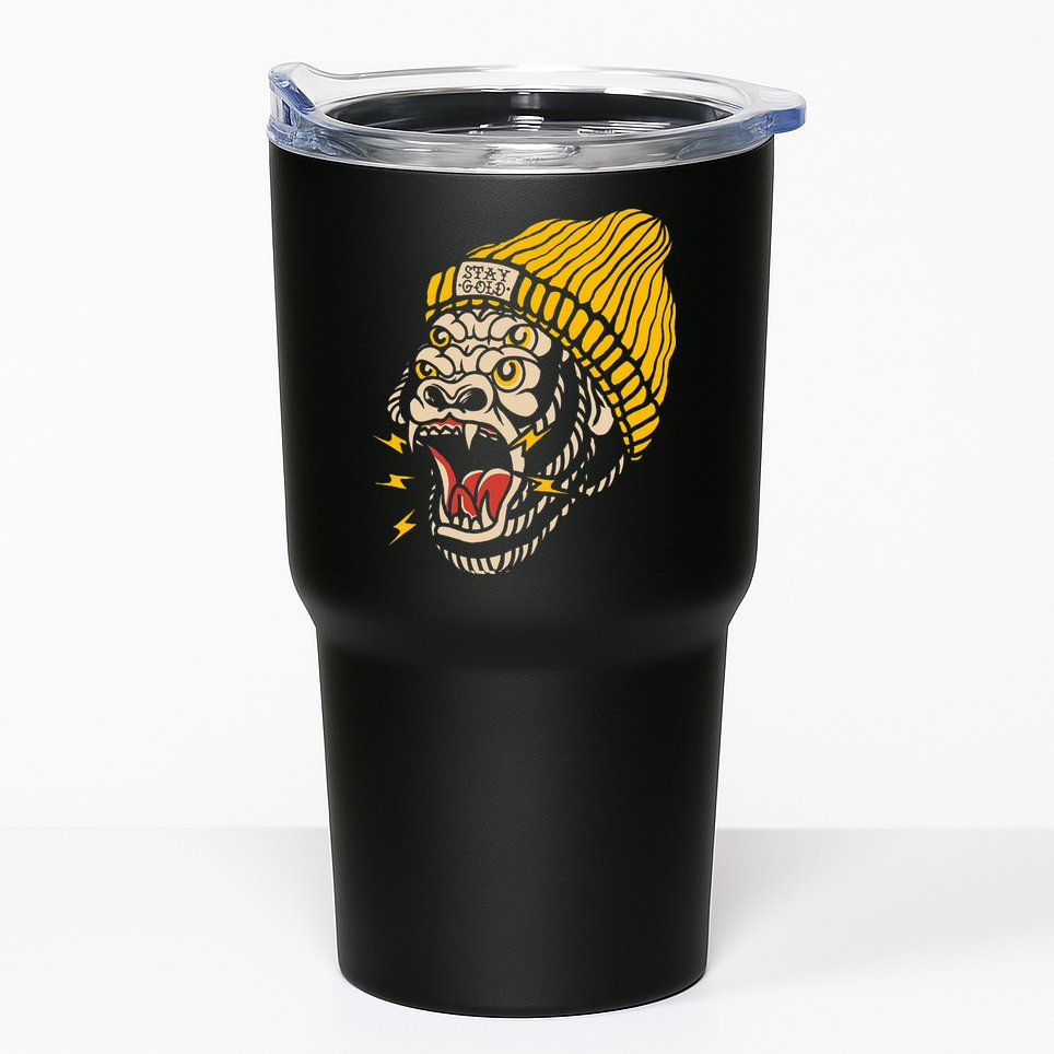 Gorilla Inked Flash Old School Ink Addict Traditional Tattoo Tumbler
