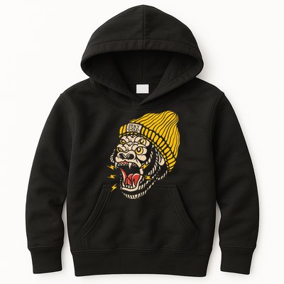 Gorilla Inked Flash Old School Ink Addict Traditional Tattoo Kids Hoodie