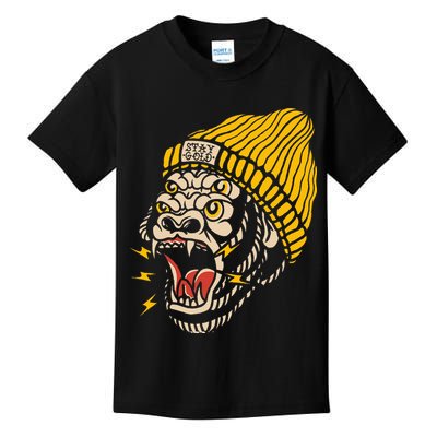 Gorilla Inked Flash Old School Ink Addict Traditional Tattoo Kids T-Shirt