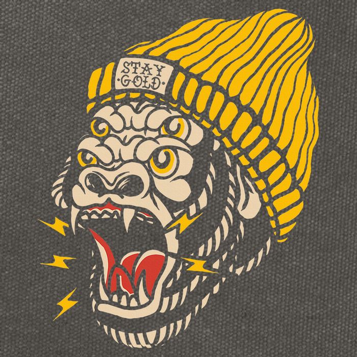 Gorilla Inked Flash Old School Ink Addict Traditional Tattoo Cotton Canvas Backpack