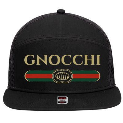 Gnocchi In Fun Logo Style 7 Panel Mesh Trucker Snapback Hat