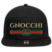 Gnocchi In Fun Logo Style 7 Panel Mesh Trucker Snapback Hat