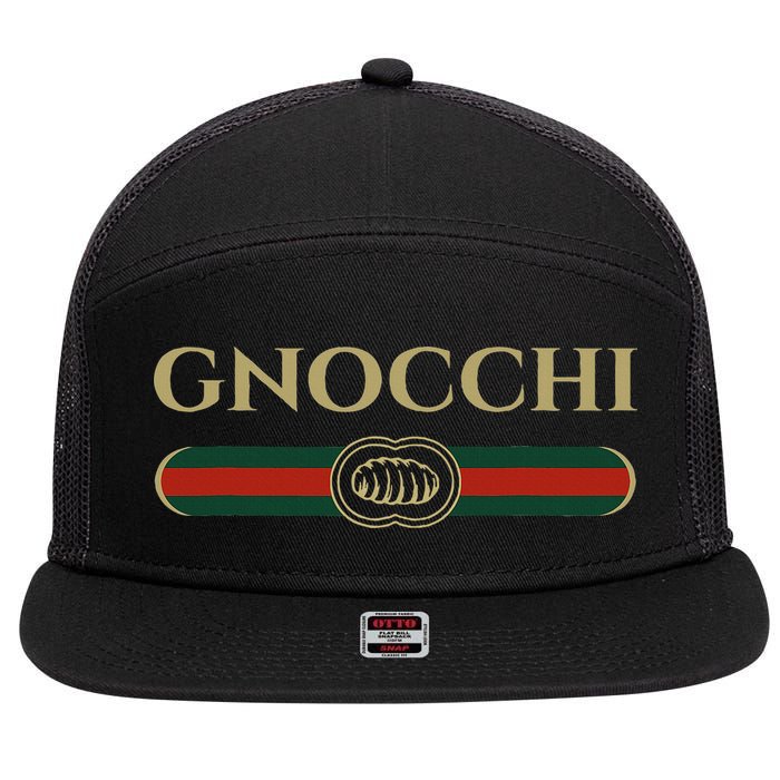 Gnocchi In Fun Logo Style 7 Panel Mesh Trucker Snapback Hat