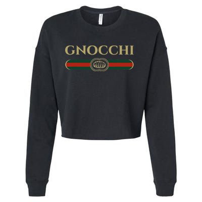 Gnocchi In Fun Logo Style Cropped Pullover Crew