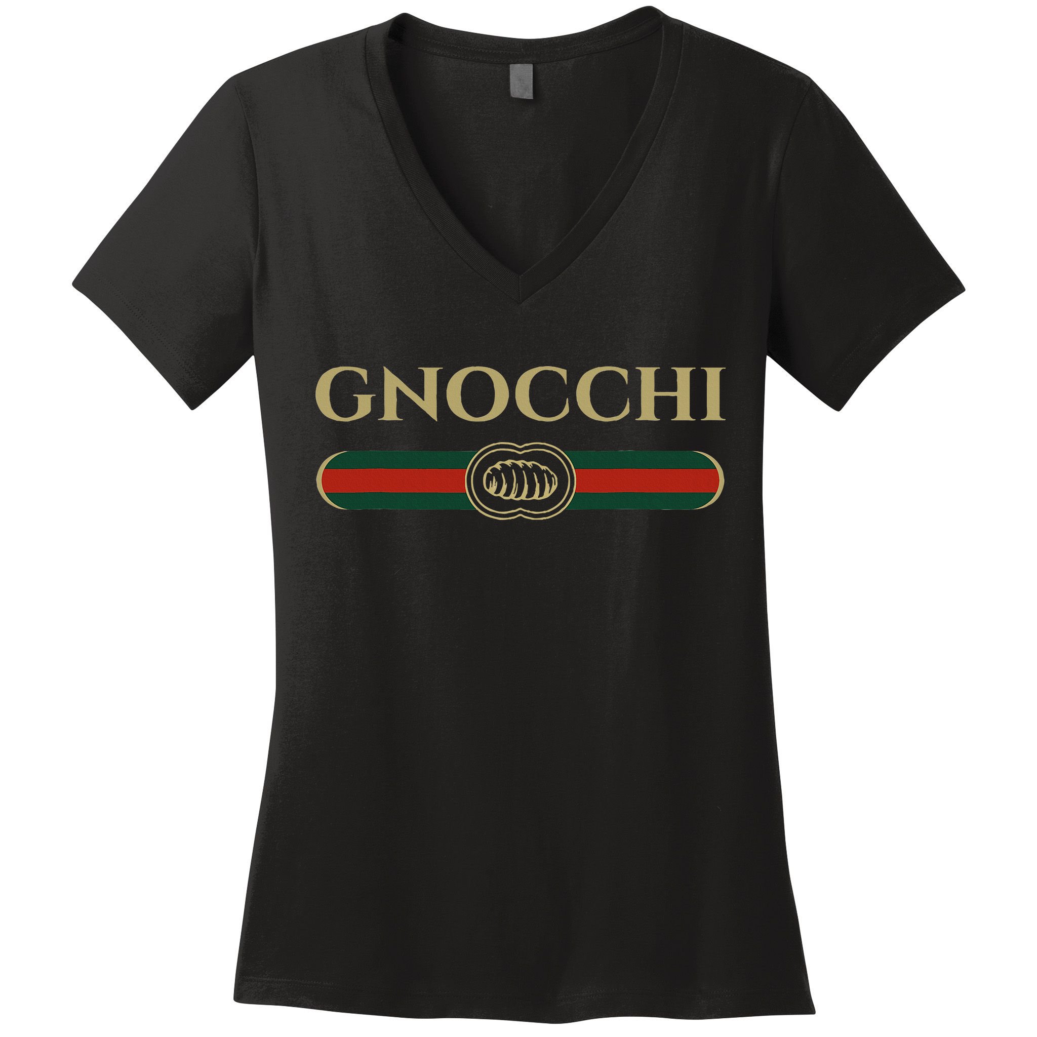 Gnocchi In Fun Logo Style Women's V-Neck T-Shirt