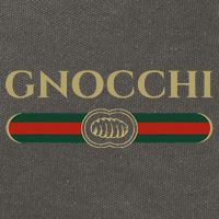 Gnocchi In Fun Logo Style Cotton Canvas Backpack